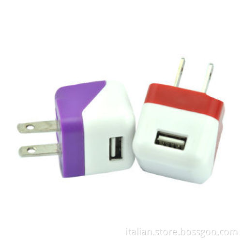 Dual color USB wall charger, 5V/1A for iPhone/Samsung, CE certified